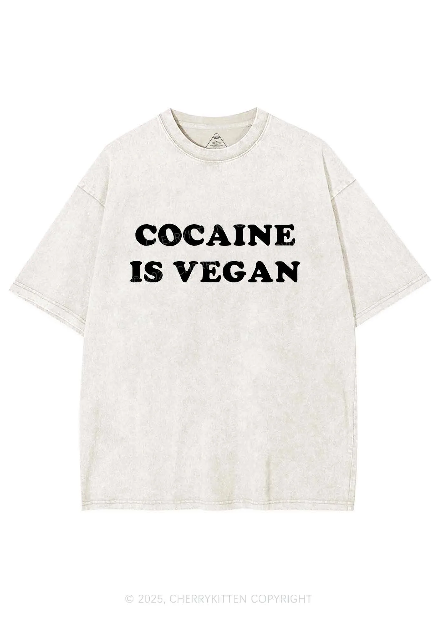Cola Is Vegan Y2K Shirts Washed Tee Cherrykitten