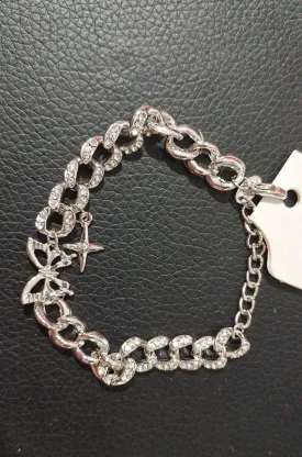 diamond butterfly cross bracelet