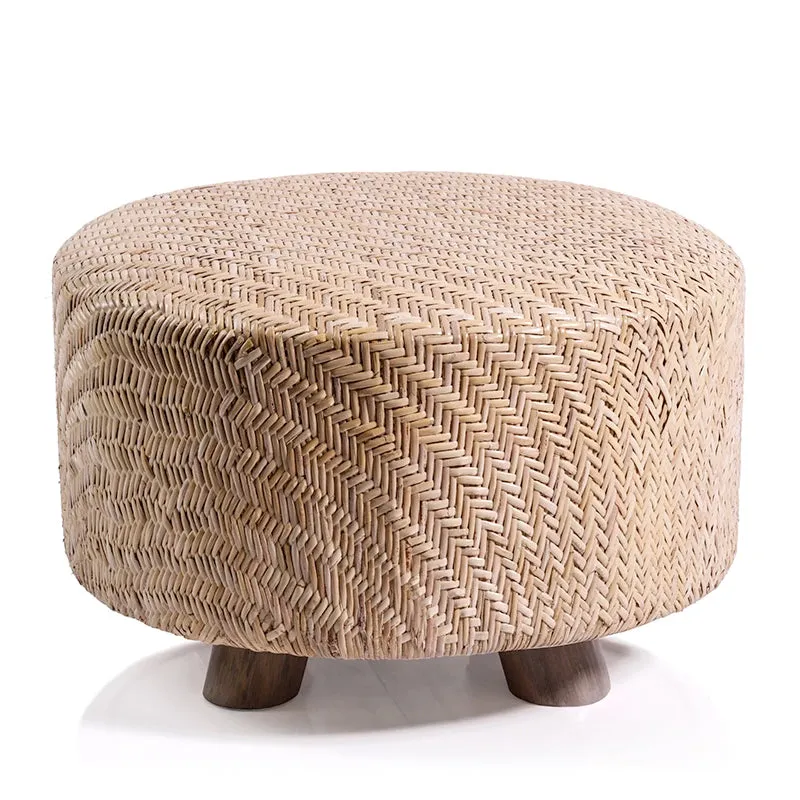 Elia Ottoman, Rattan and Teakwood
