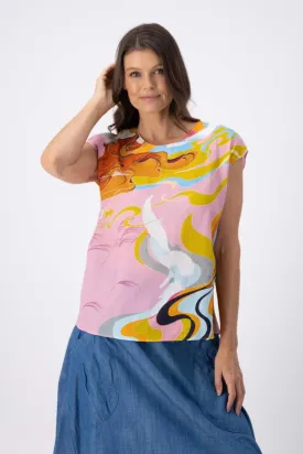 Faith Tee Pink in Seersucker
