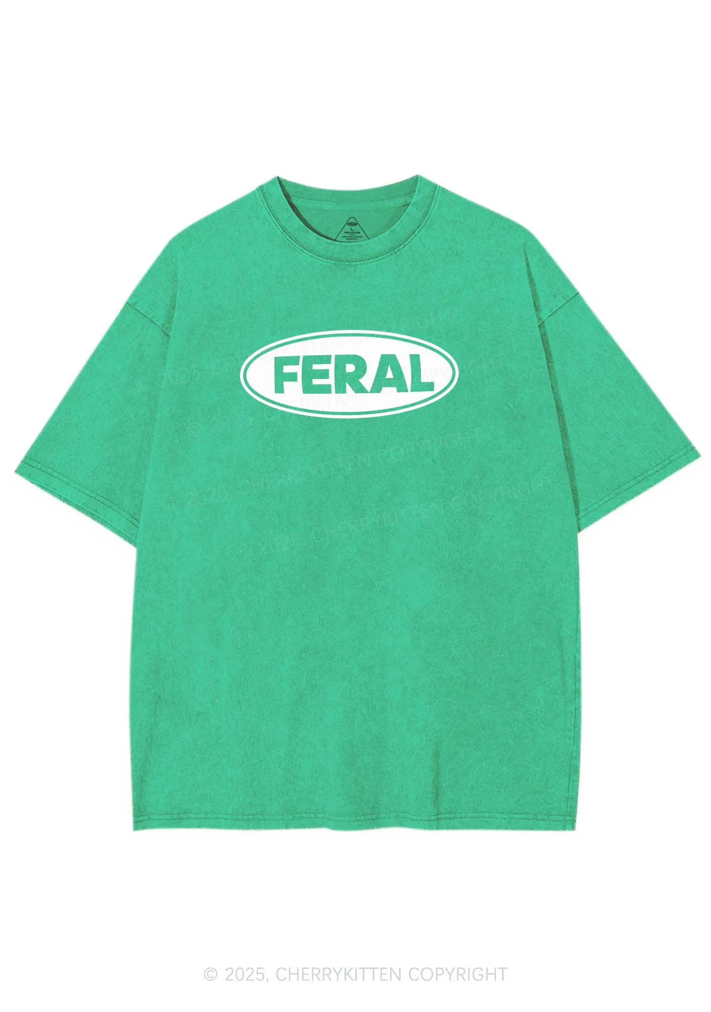 Feral Y2K Shirts Washed Tee Cherrykitten