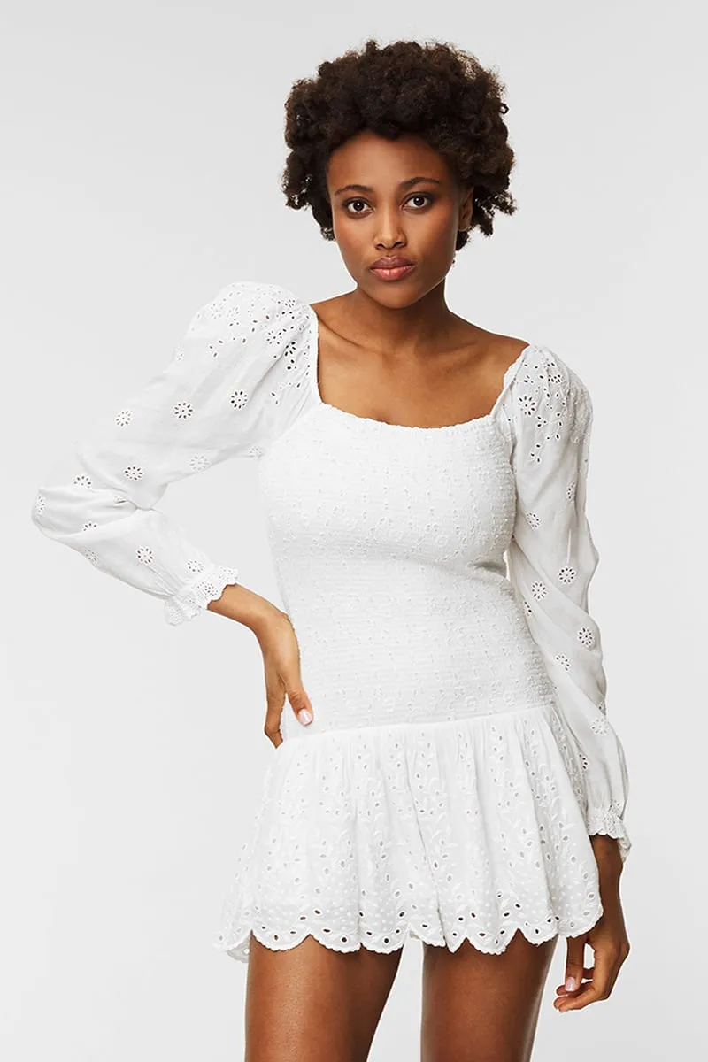 Flirty Vacay Eyelet Mini Dress