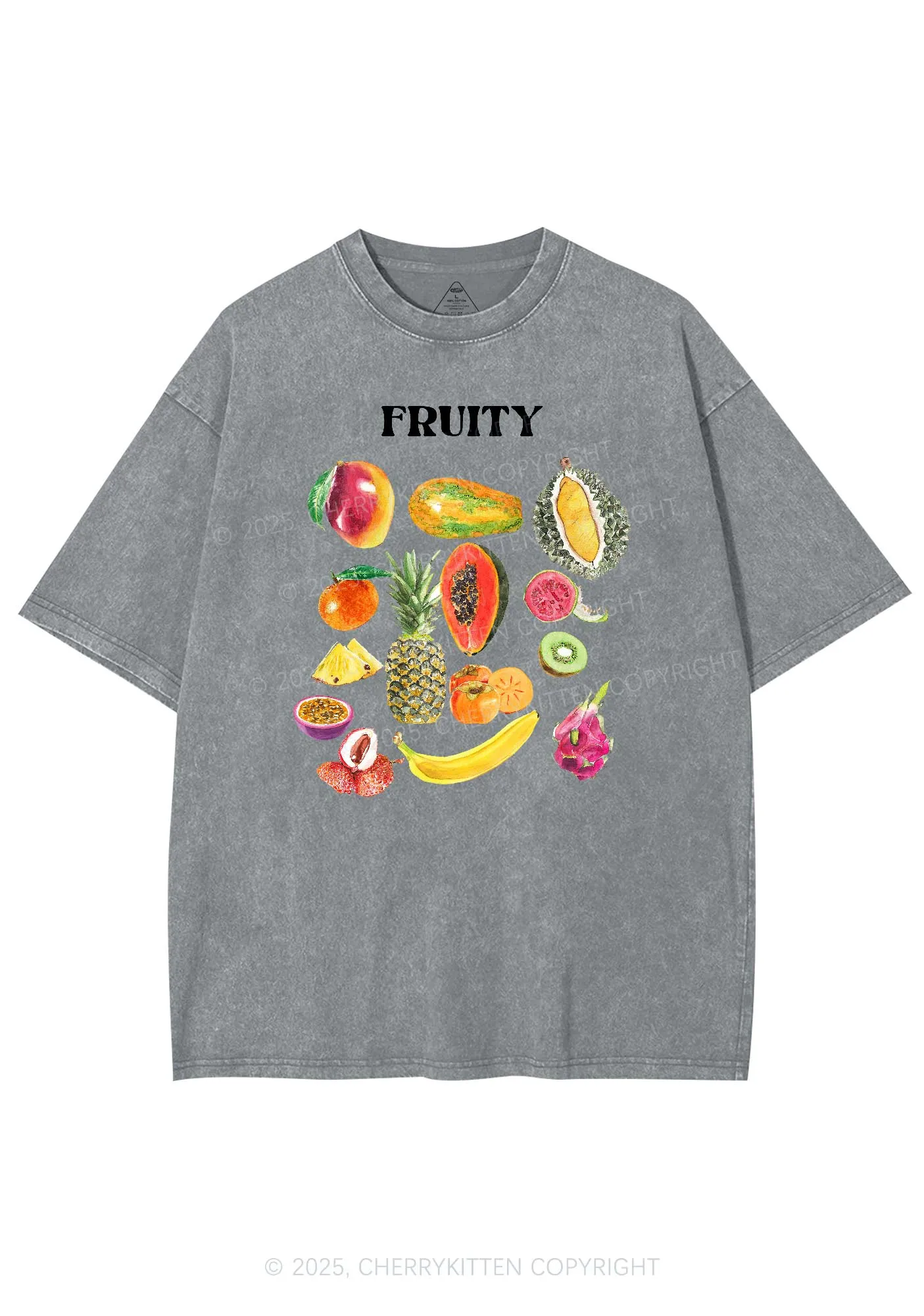 Fruity Y2K Shirts Washed Tee Cherrykitten
