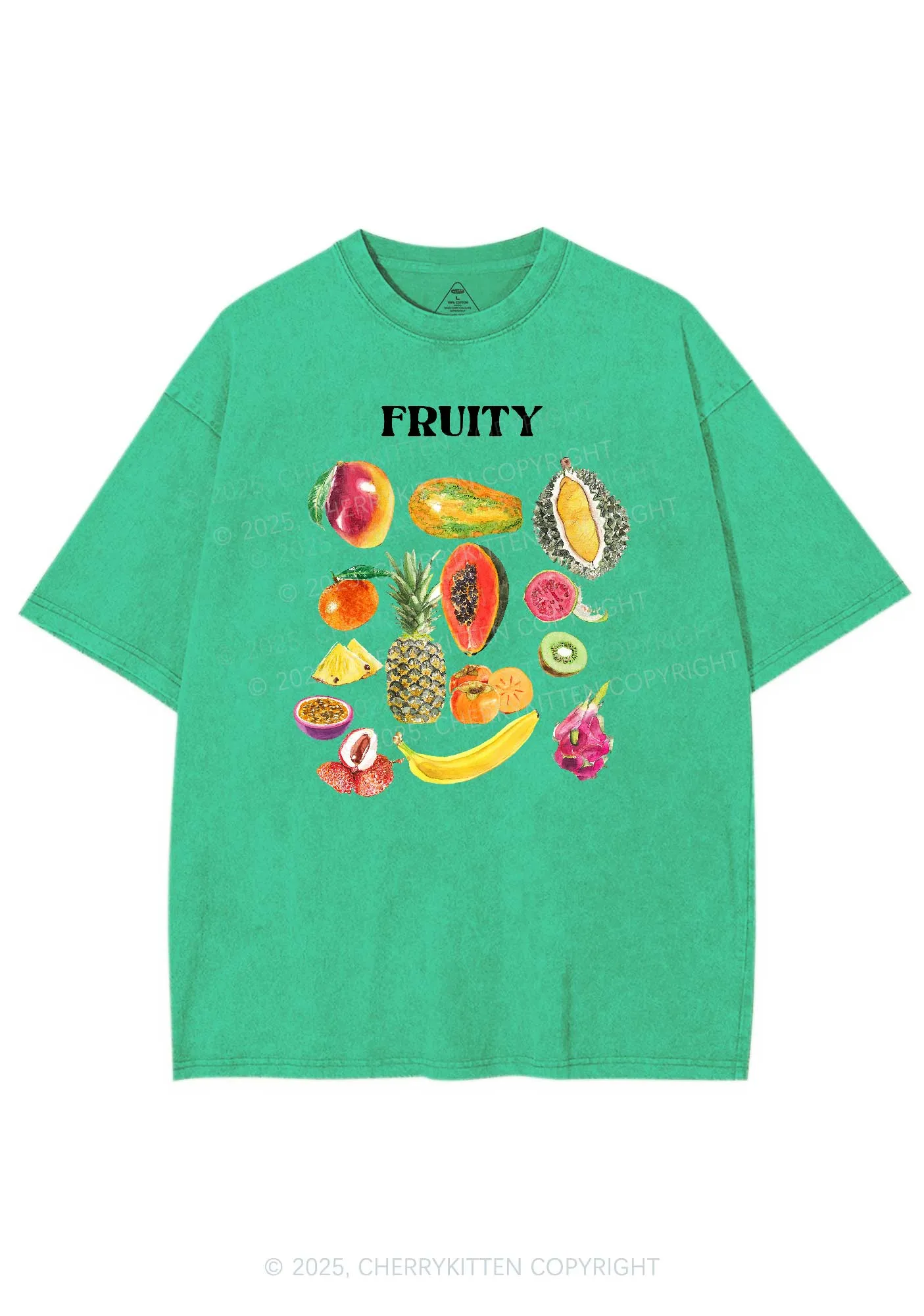 Fruity Y2K Shirts Washed Tee Cherrykitten