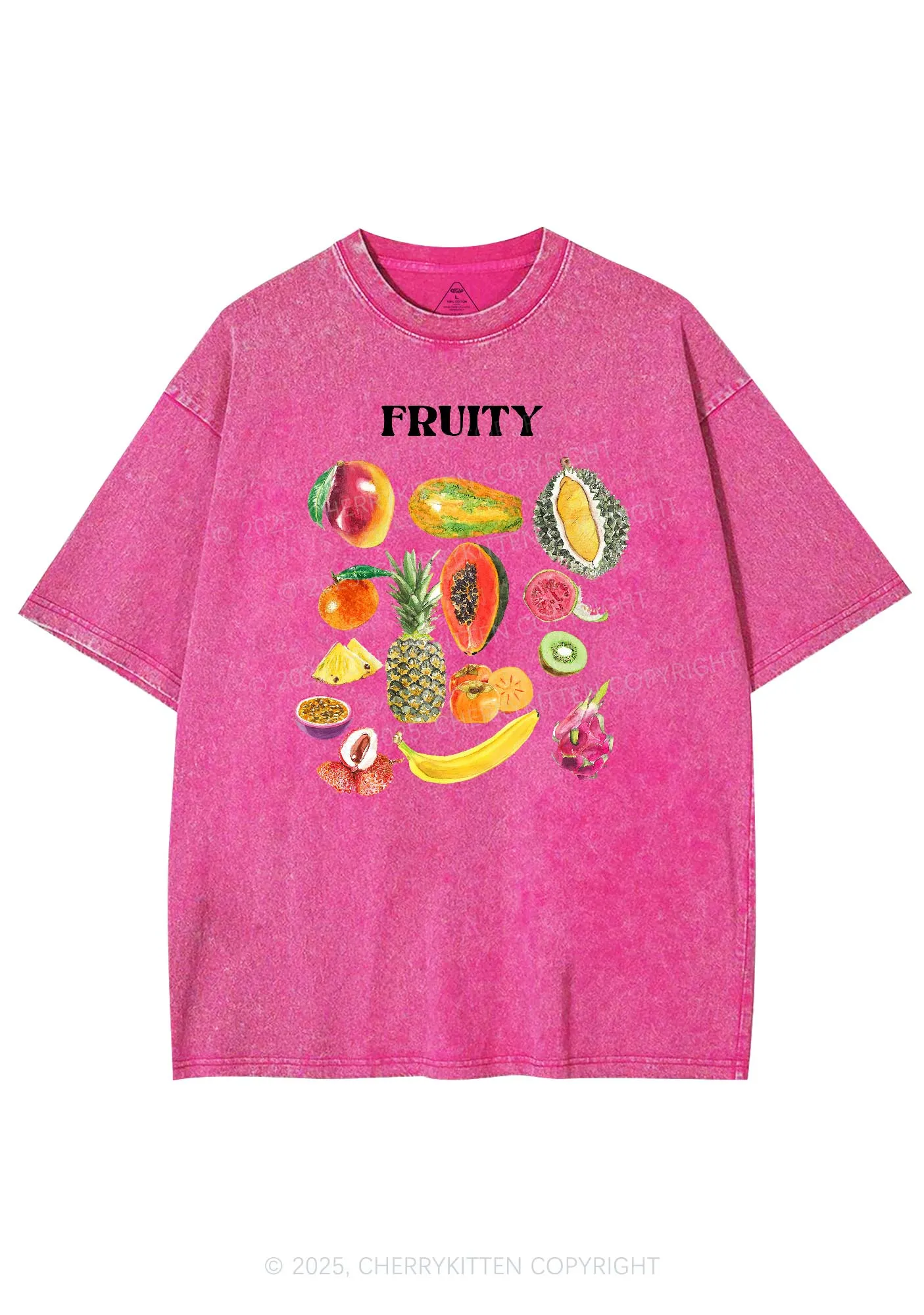 Fruity Y2K Shirts Washed Tee Cherrykitten