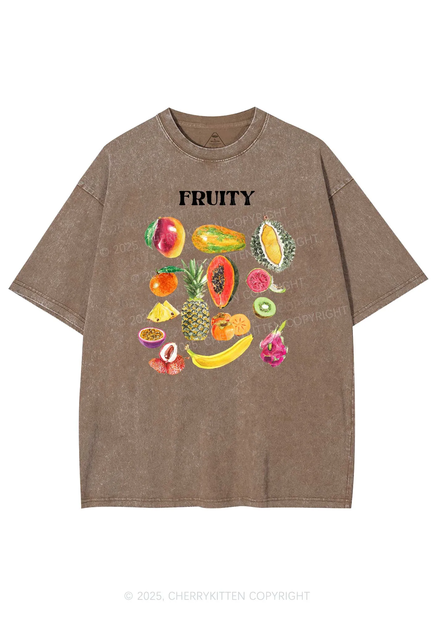 Fruity Y2K Shirts Washed Tee Cherrykitten