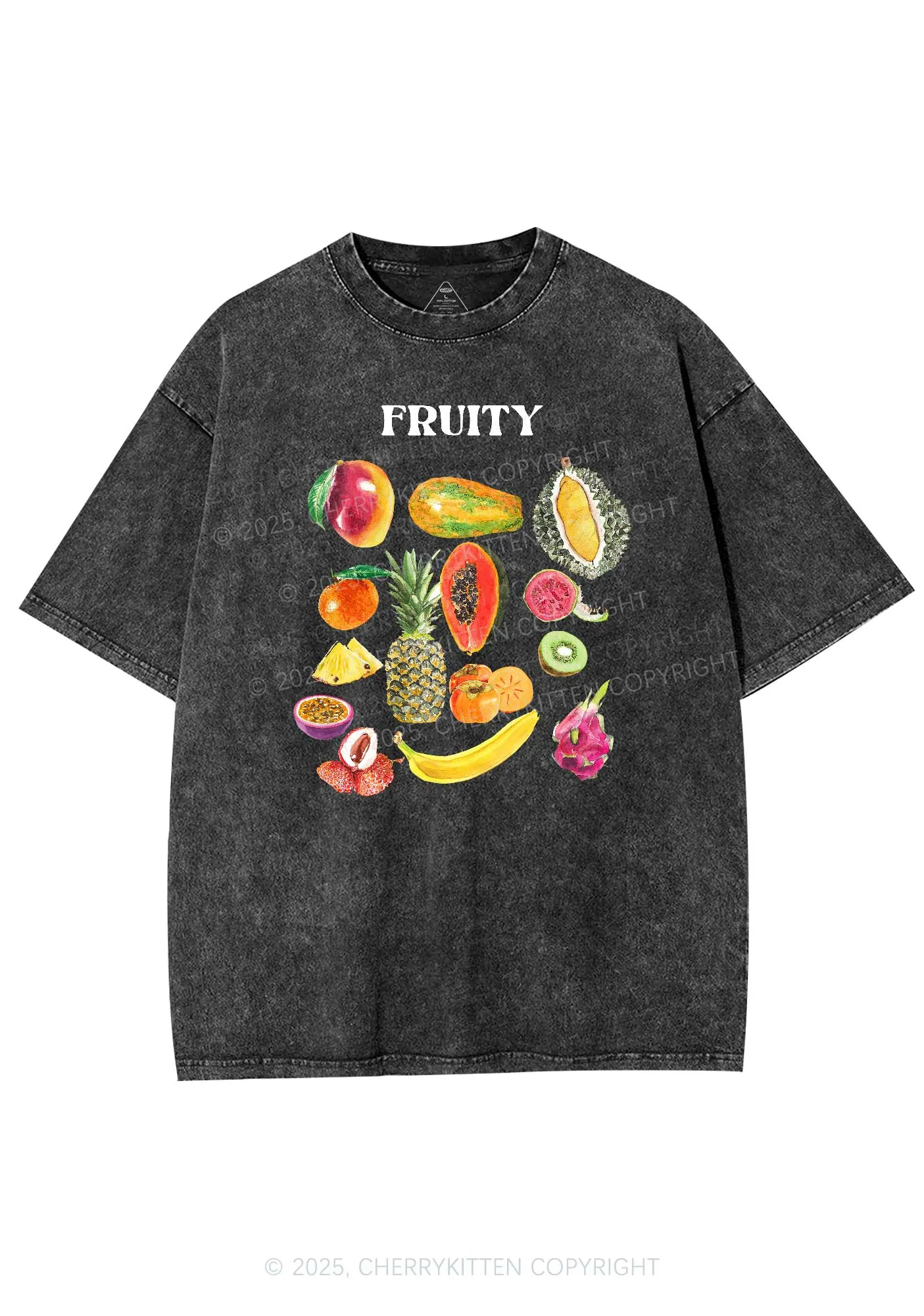 Fruity Y2K Shirts Washed Tee Cherrykitten