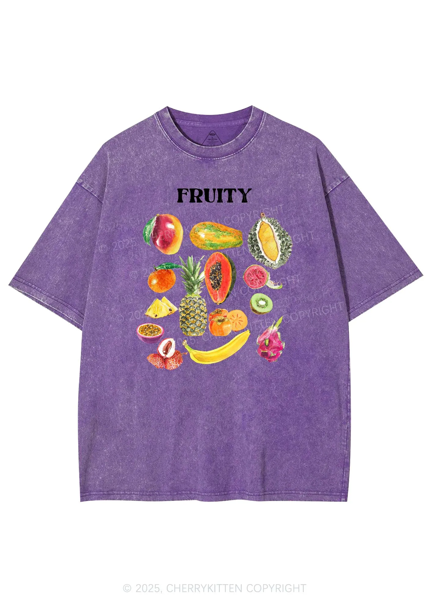 Fruity Y2K Shirts Washed Tee Cherrykitten