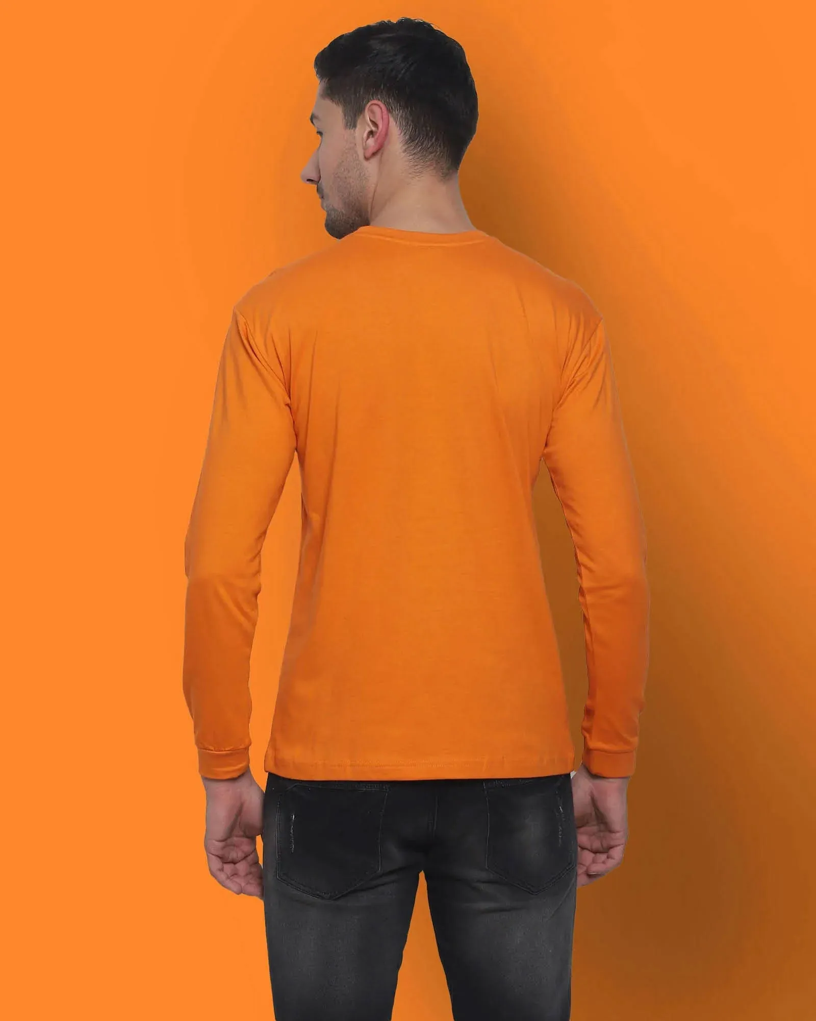 Full Sleeves Crew Neck: Orange