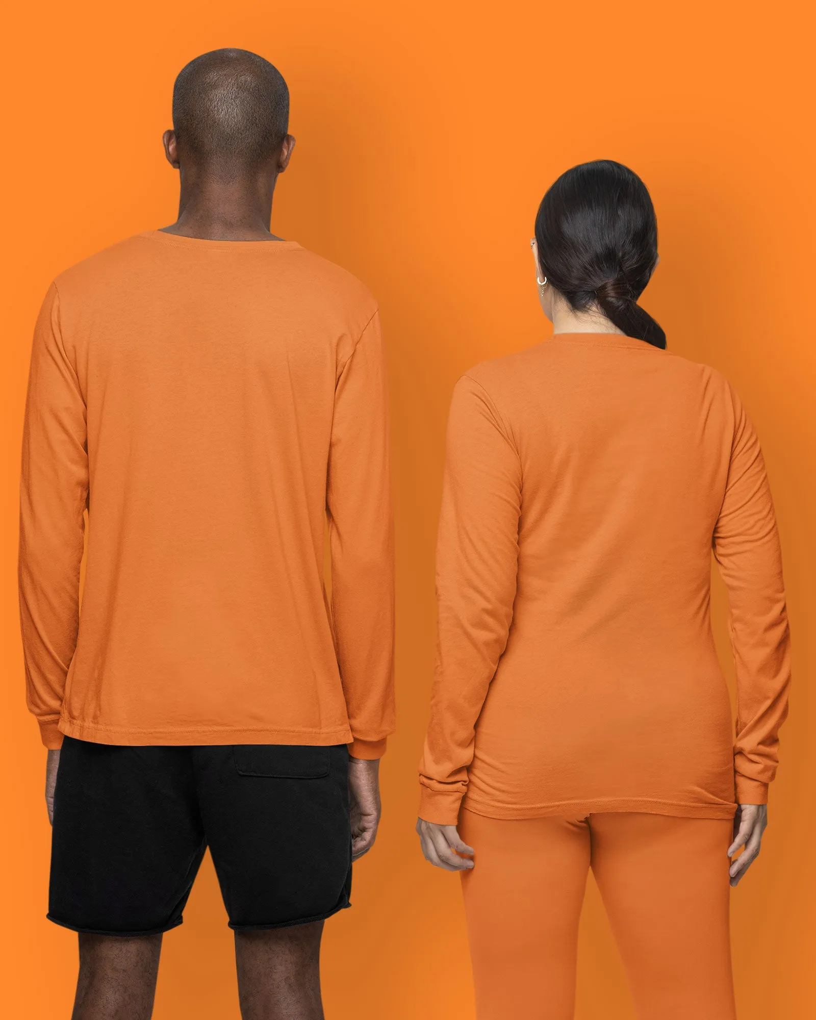 Full Sleeves Crew Neck: Orange