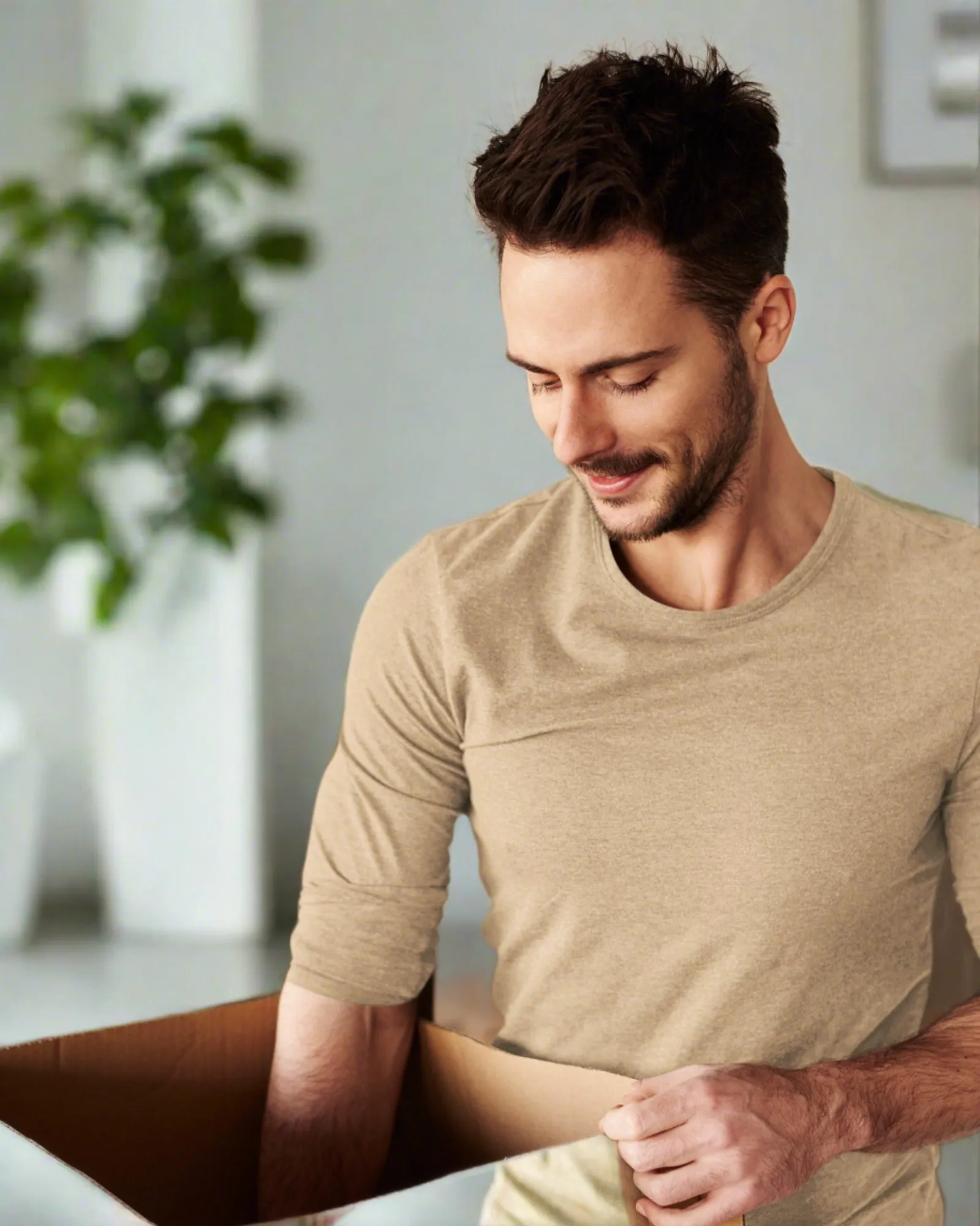 Full Sleeves Crew Neck: Sepia Melange