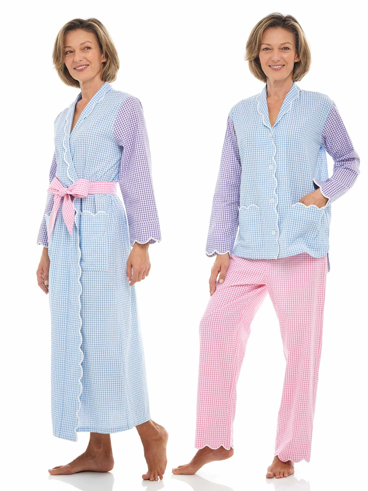 Gingham Bundle: Classic Robe   Pajamas