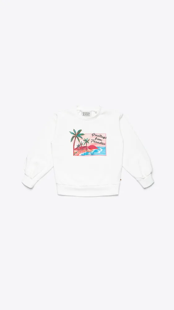 Girls Round-Neck Artwork Sweatshirt