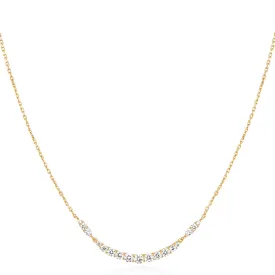 Gold Arc Pave Necklace