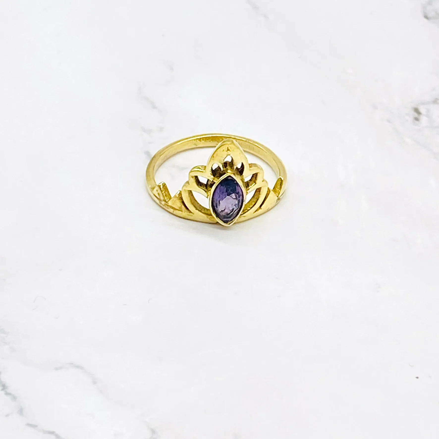 Gold Filled Crystal Ring, Handmade Jewelry, Fashionable Ring, Faceted Gemstone Ring, Gift For Her, Statement Ring, Vintage Style Ring