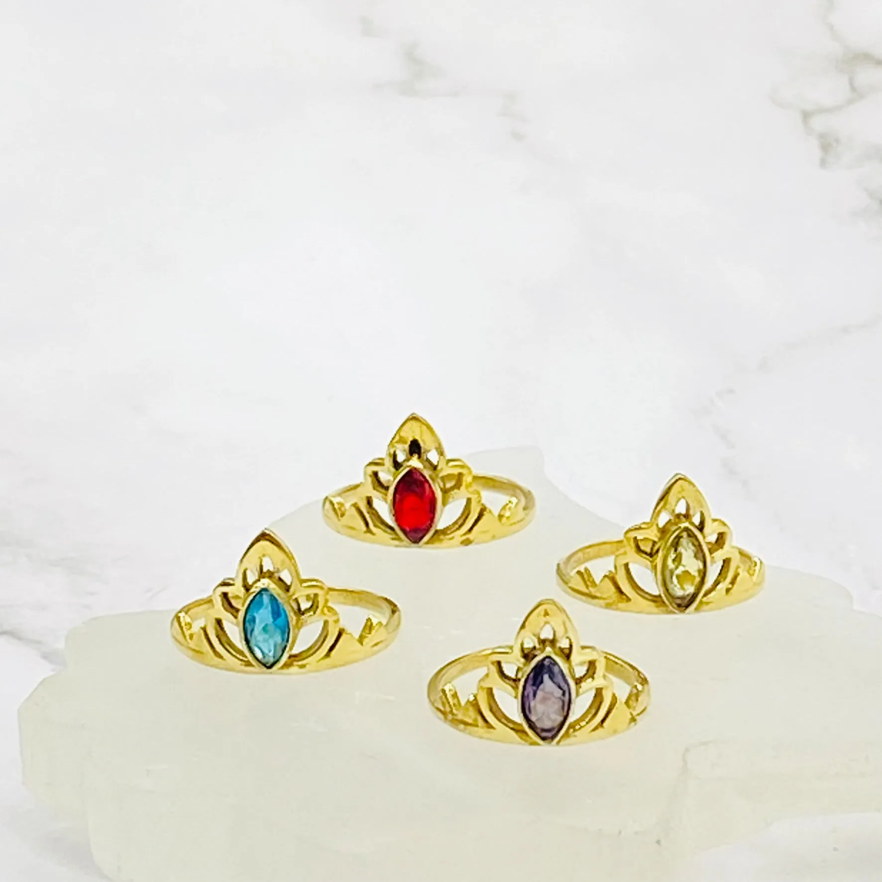 Gold Filled Crystal Ring, Handmade Jewelry, Fashionable Ring, Faceted Gemstone Ring, Gift For Her, Statement Ring, Vintage Style Ring