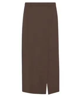Gonna midi Madison in tela stretch con spacco asimmetrico