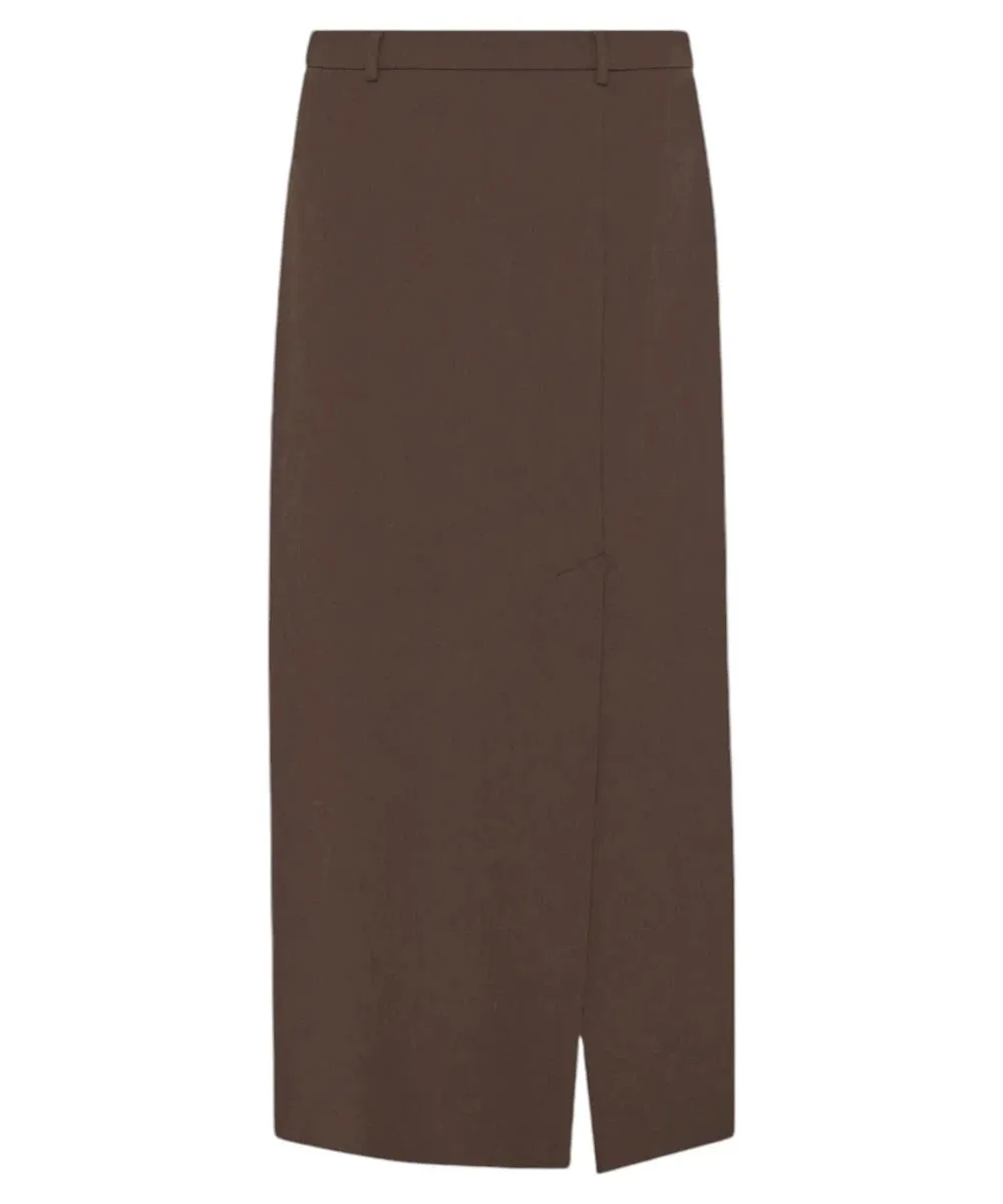 Gonna midi Madison in tela stretch con spacco asimmetrico