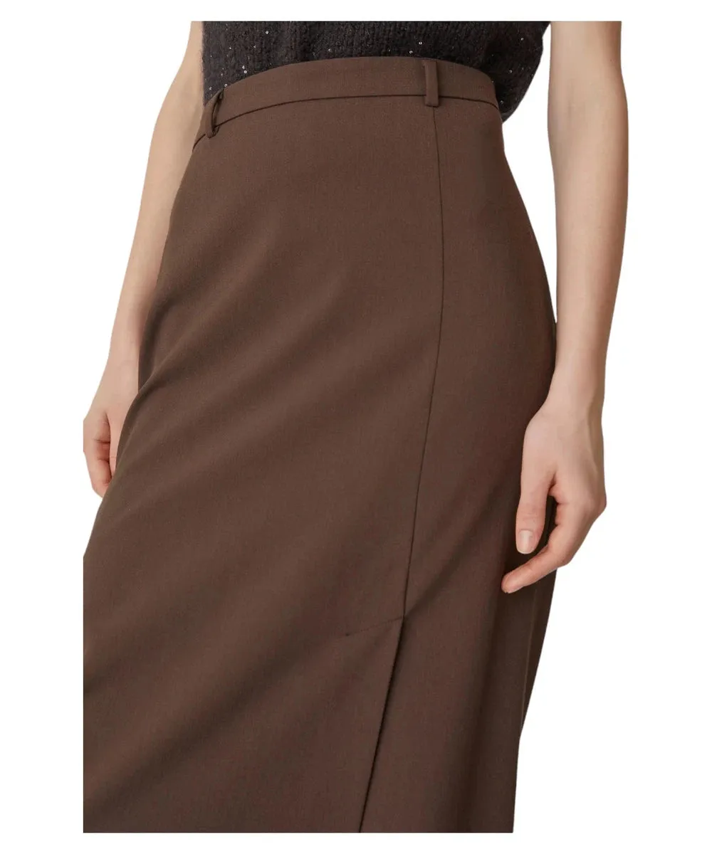Gonna midi Madison in tela stretch con spacco asimmetrico