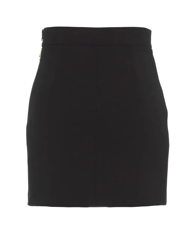 GOT3646E2 Stretch crepe miniskirt with chain belt
