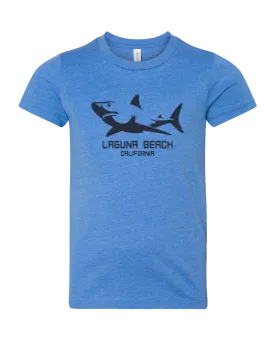 Great White Shadow Youth Tee - Columbia Blue