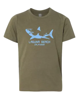 Great White Shadow Youth Tee - Military Green