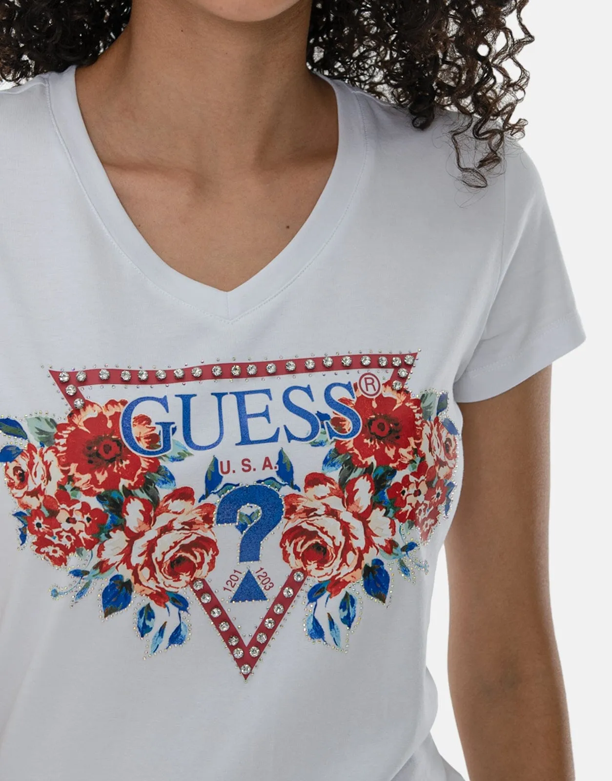 Guess Roses Triangle T-Shirt