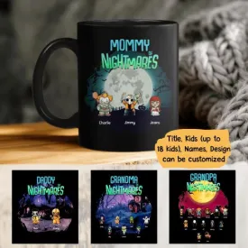 Halloween Nightmare Kids Horror Character Personalized Coffee Mug - Title, Characters, Names and Background can be customized
