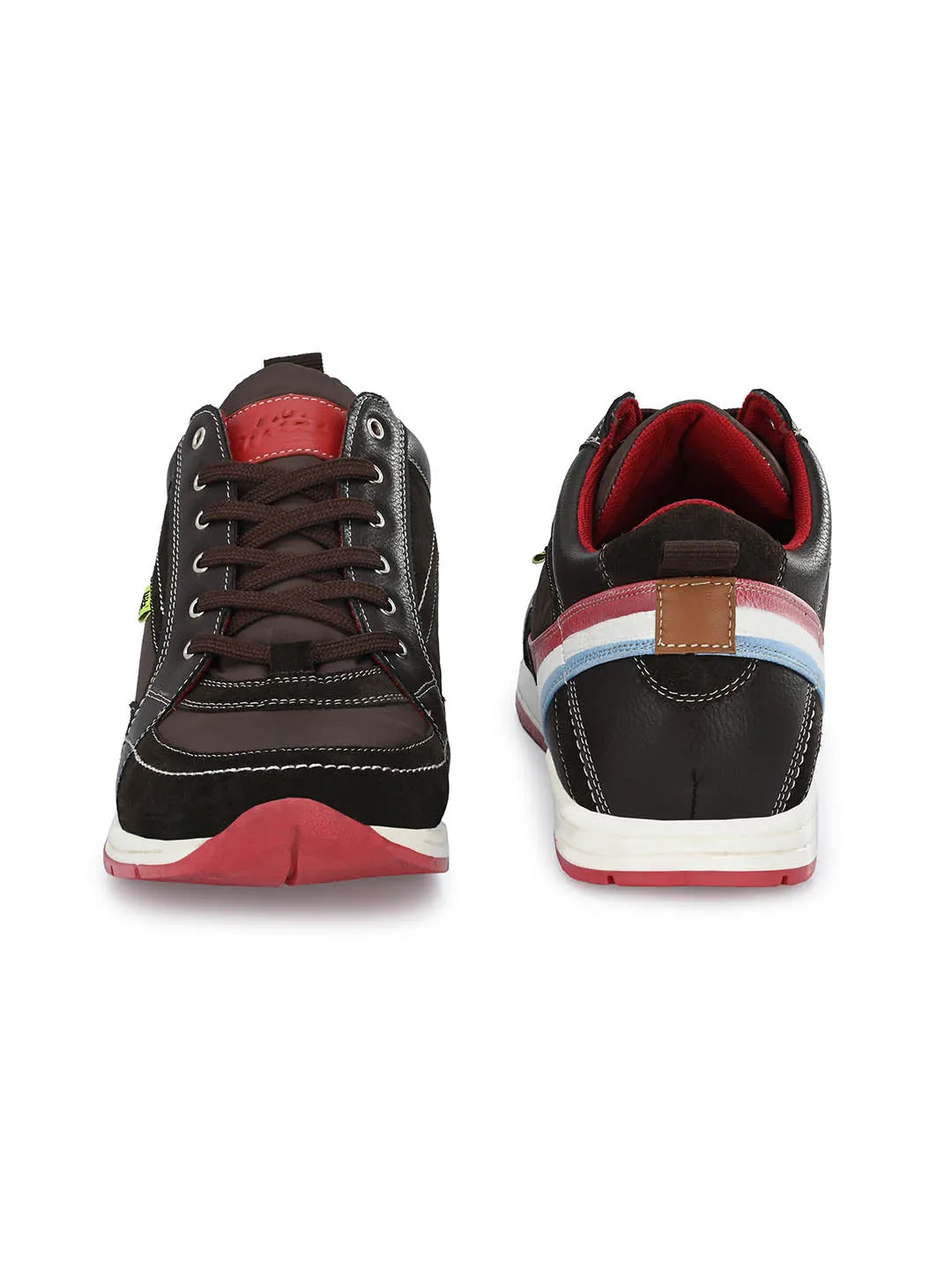 Hitz Men's Leather Lace-up Joggers Running Shoes
