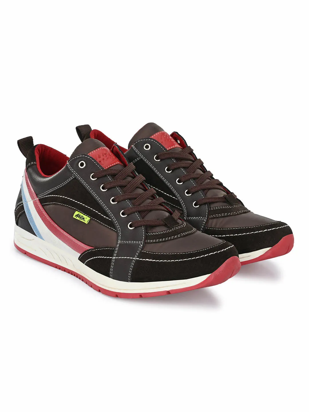 Hitz Men's Leather Lace-up Joggers Running Shoes