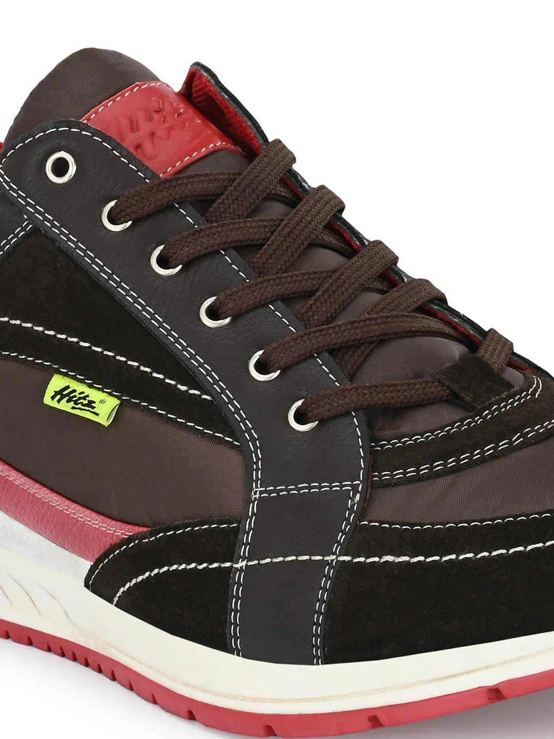 Hitz Men's Leather Lace-up Joggers Running Shoes