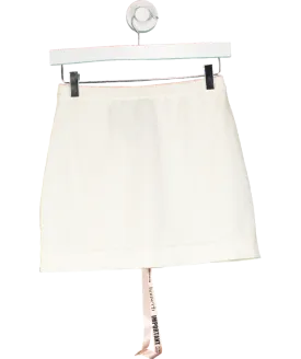 House of CB White Asher Cotton & Cashmere Knit Miniskirt UK S