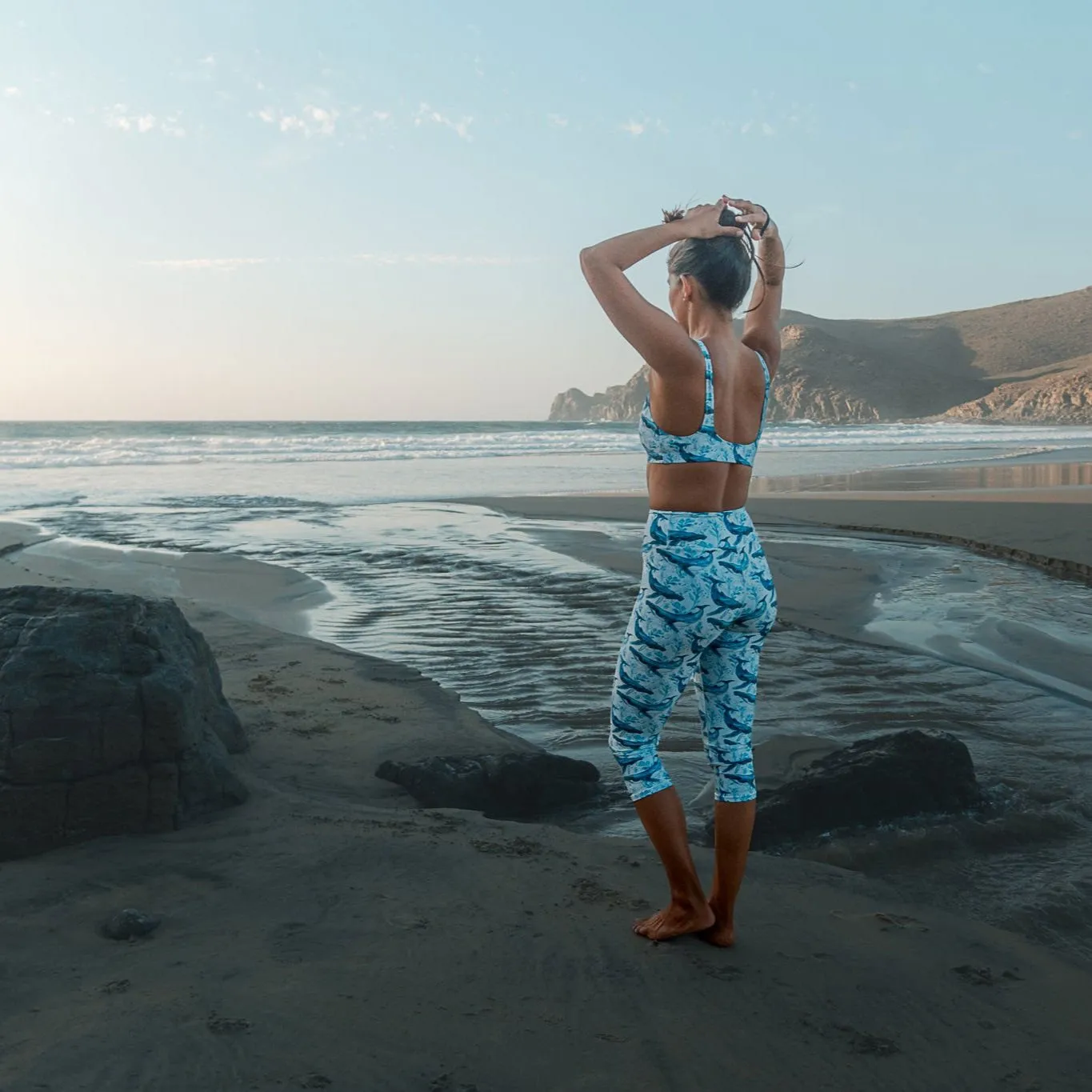 Humpback Whale Song Capri Swim Leggings