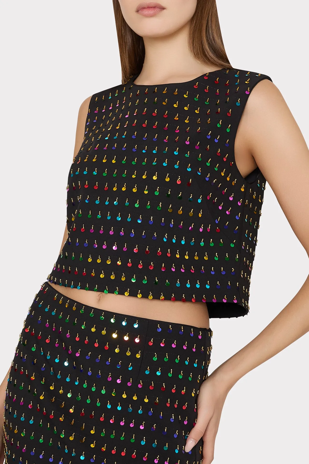 Iiana Beaded Sequin Sleeveless Top