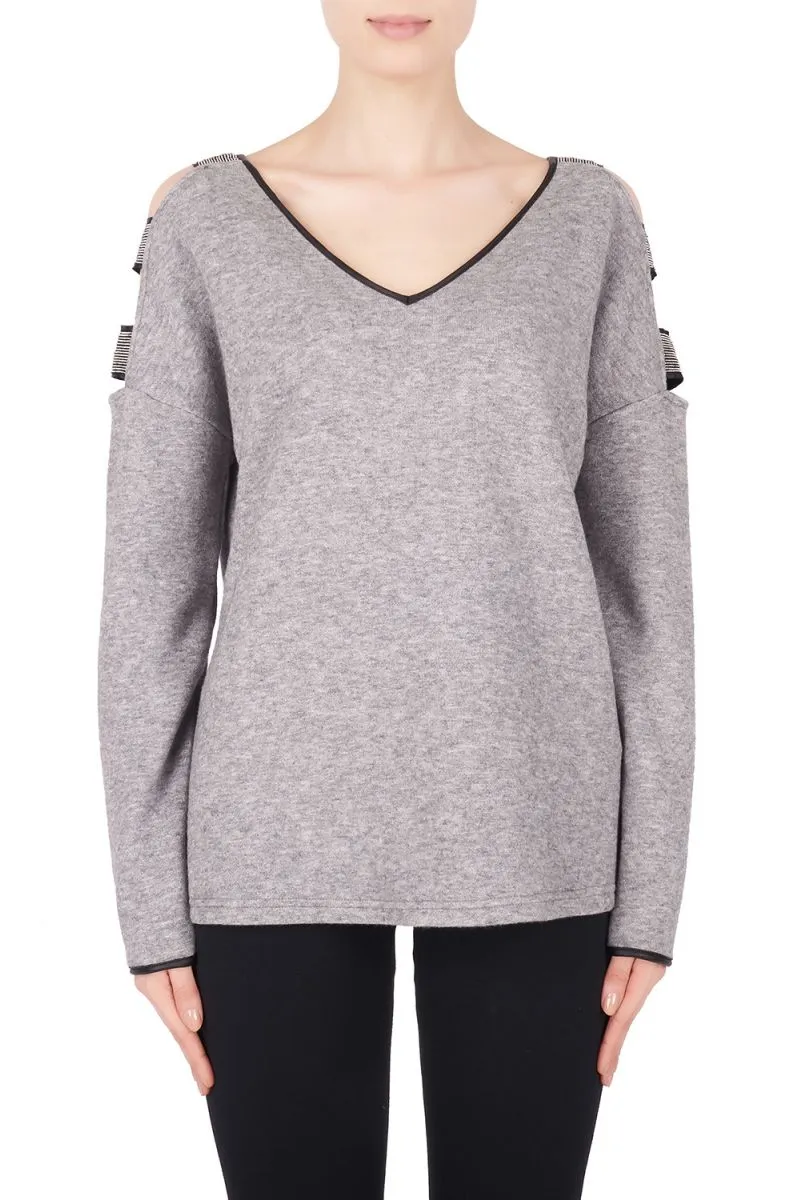 Joseph Ribkoff Embellished Grey Top