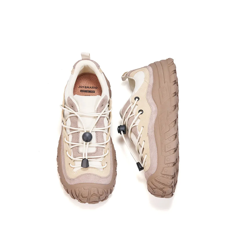 JOY&MARIO Women’s Cow suede  and Fabric Loafers in Ivory-65911W