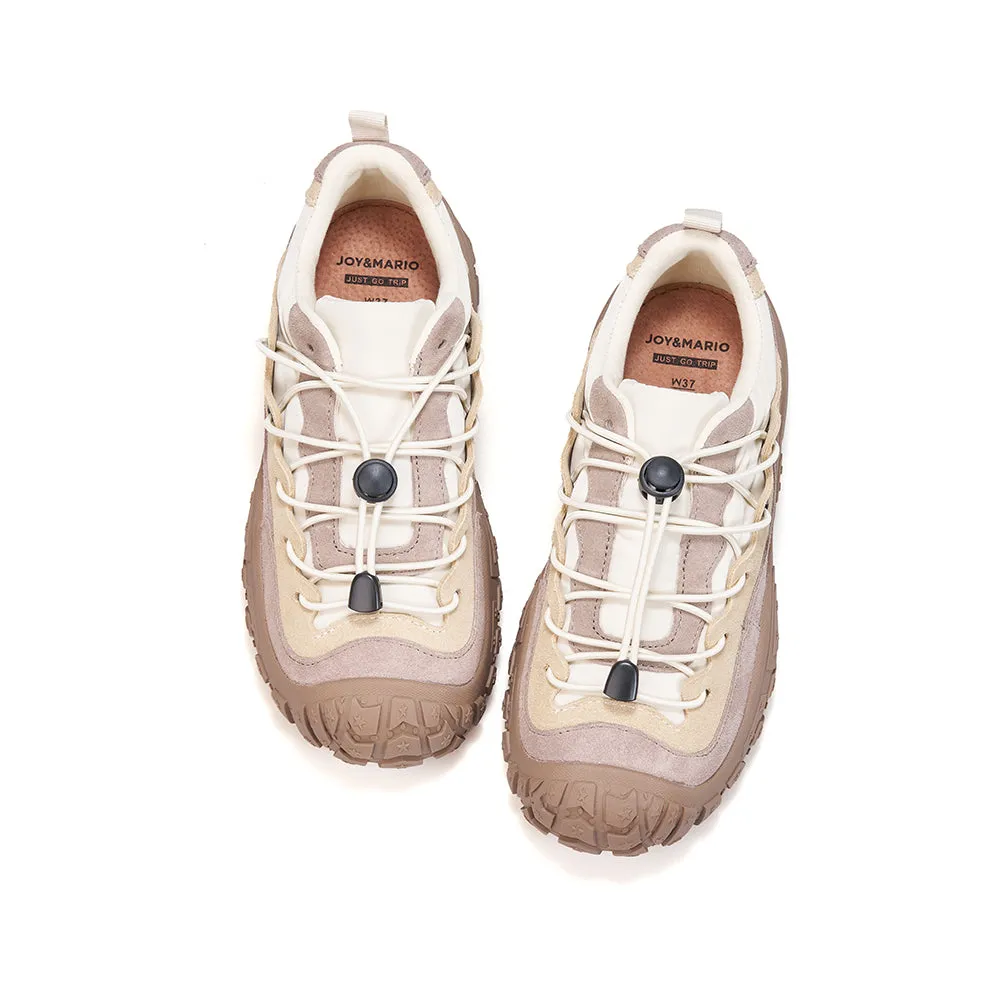 JOY&MARIO Women’s Cow suede  and Fabric Loafers in Ivory-65911W