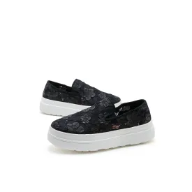 JOY&MARIO Women’s Slip-On Canvas Loafers in Black-83500W