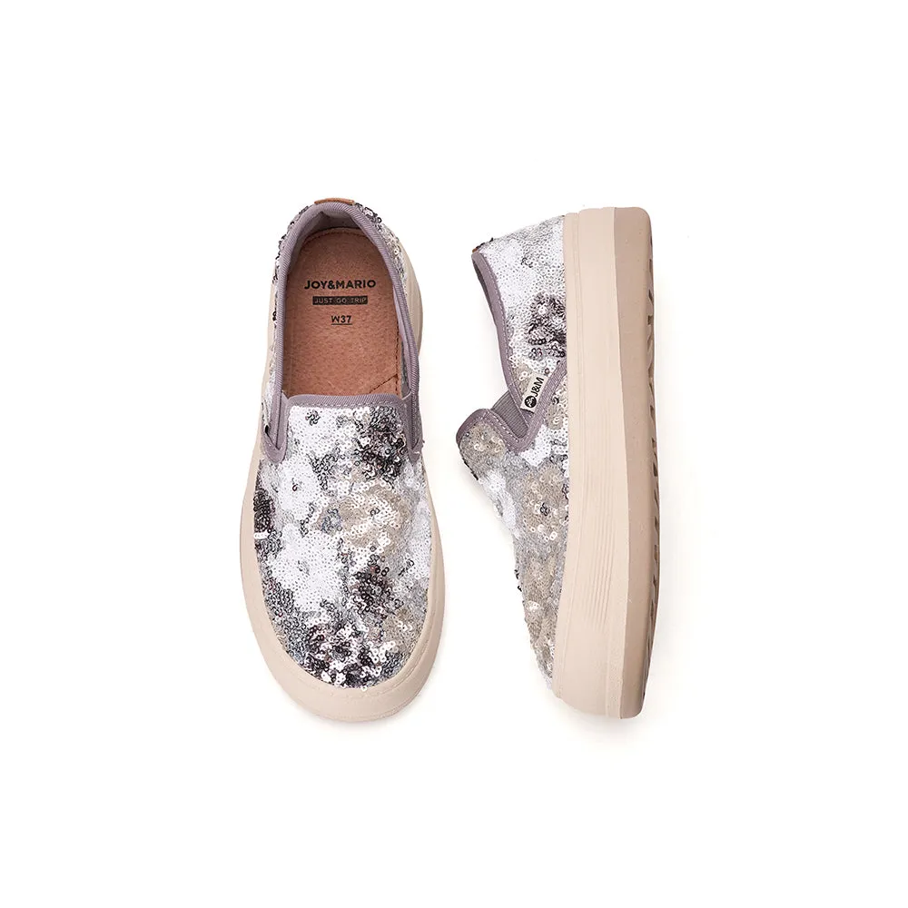 JOY&MARIO Women’s Slip-On Fabric Platform in Champagne-87869W