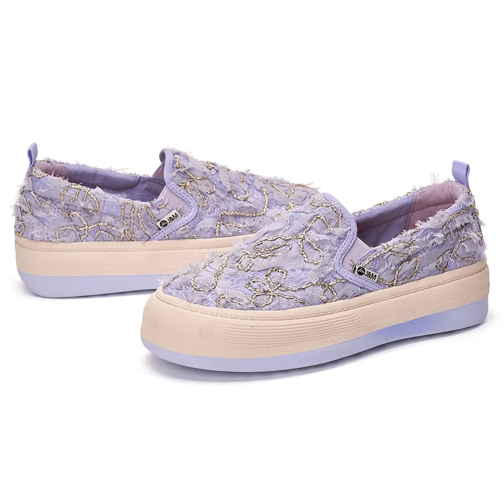 JOY&MARIO Women’s Slip-On Lace Platform in Purple-87820W