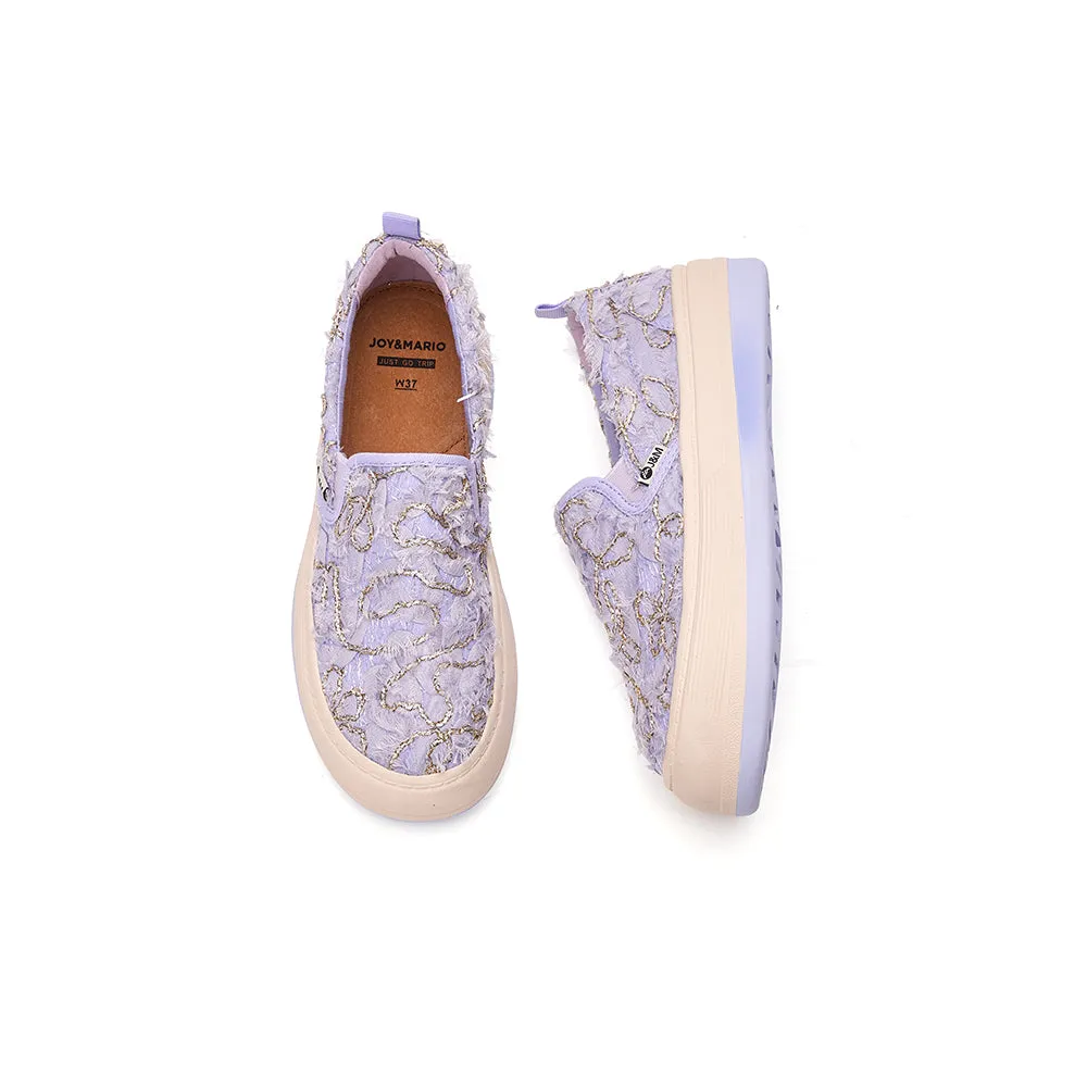 JOY&MARIO Women’s Slip-On Lace Platform in Purple-87820W