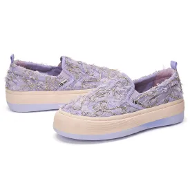 JOY&MARIO Women’s Slip-On Lace Platform in Purple-87820W