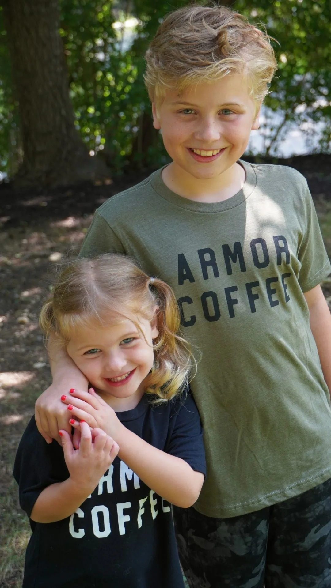 Kids Armor Green Block Text T-Shirt