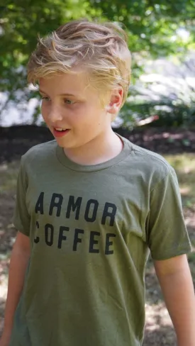 Kids Armor Green Block Text T-Shirt