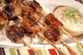 Lamb Kebabs with Baharat Glaze