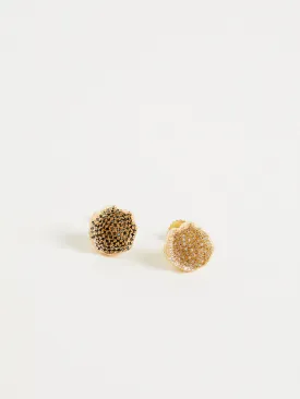 Large Hydra Studs in 18k Yellow Gold with Grey and Black Diamonds
