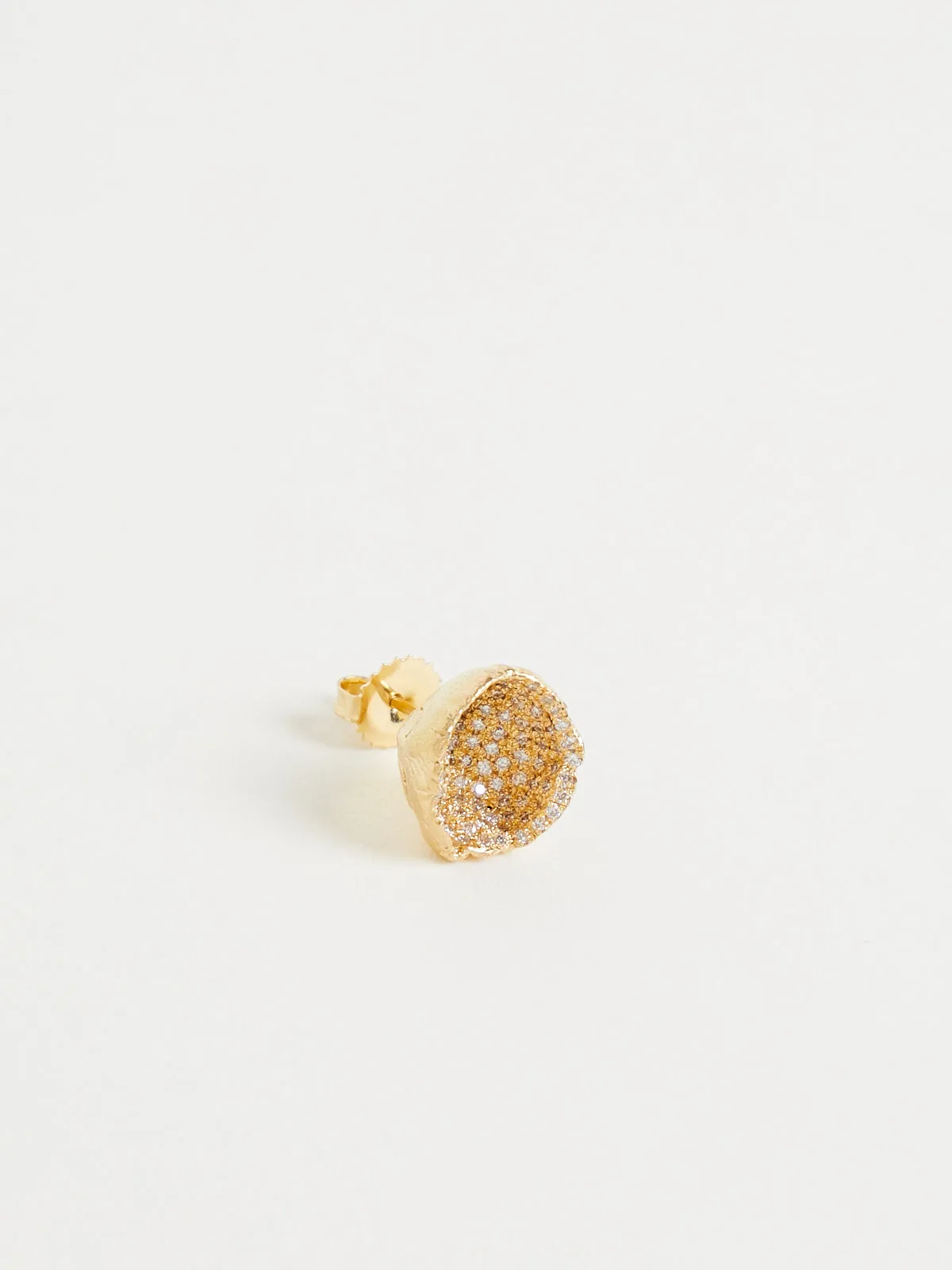 Large Hydra Studs in 18k Yellow Gold with Grey and Black Diamonds
