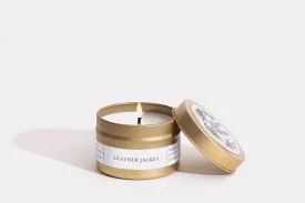 Leather Jacket Gold Travel Candle