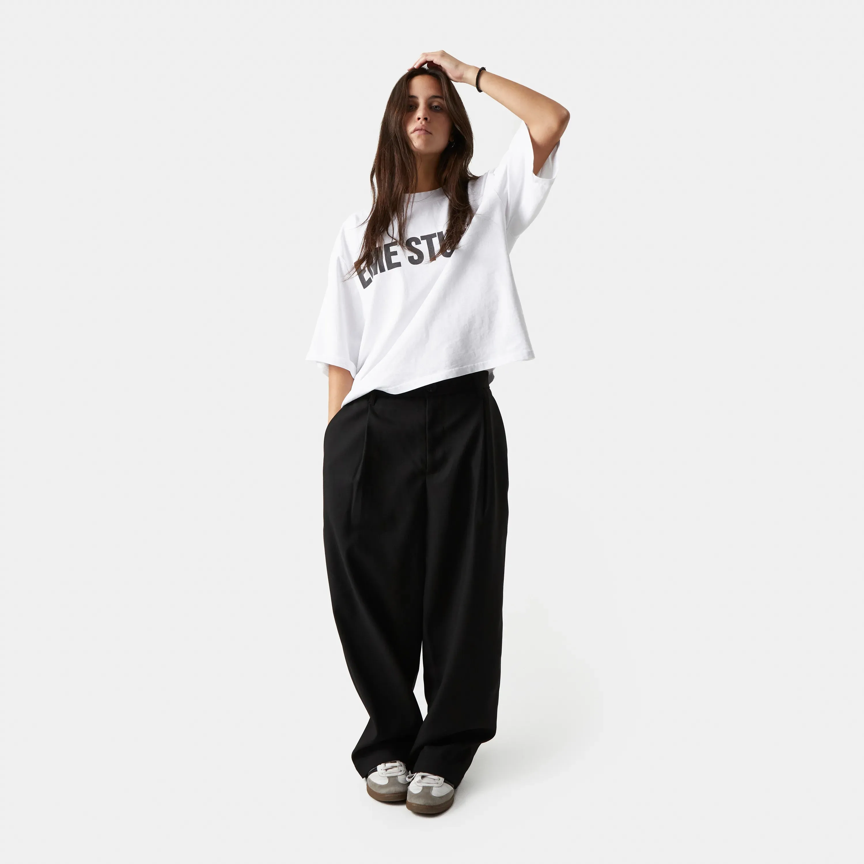 Logo Pearl Cropped Boxy Tee