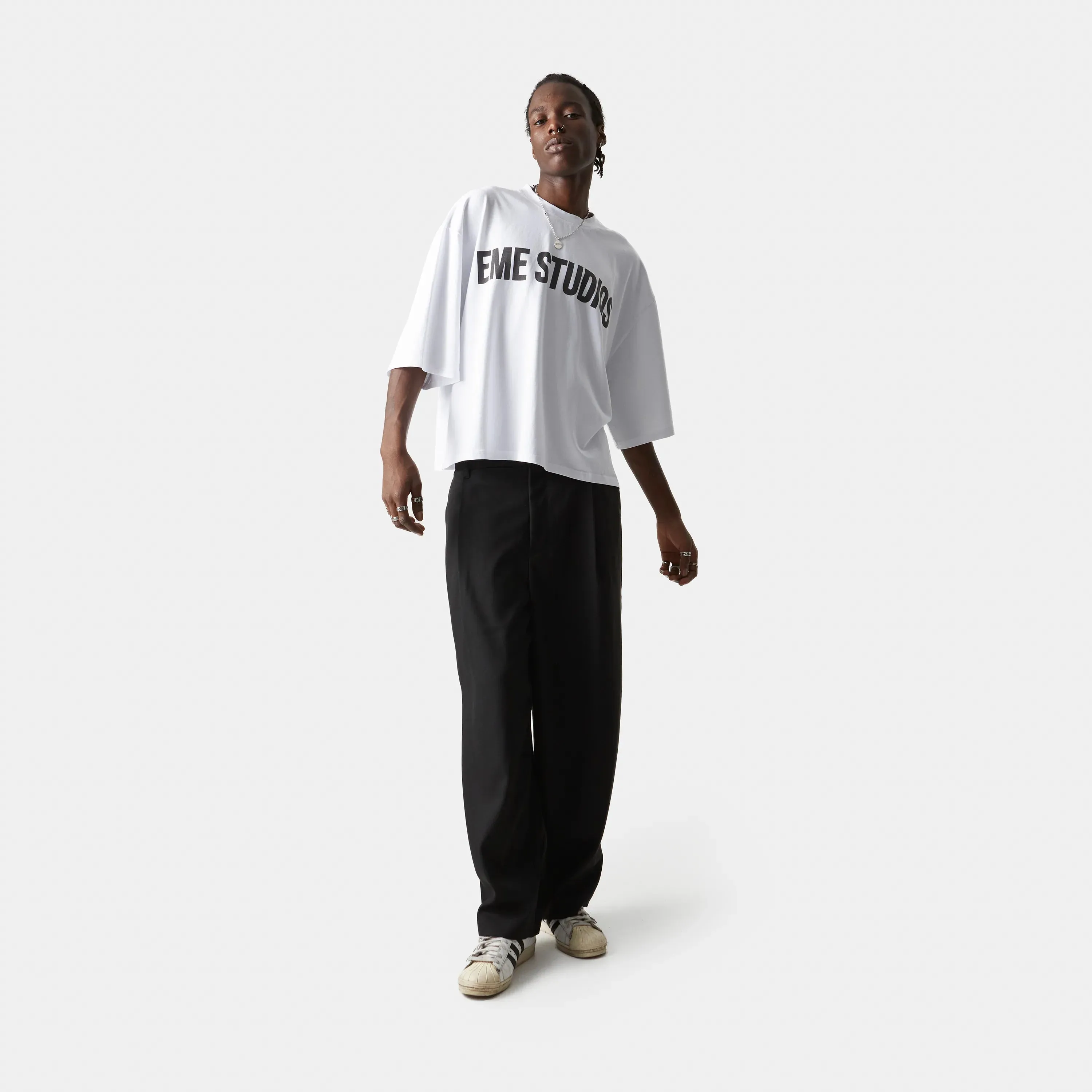 Logo Pearl Cropped Boxy Tee